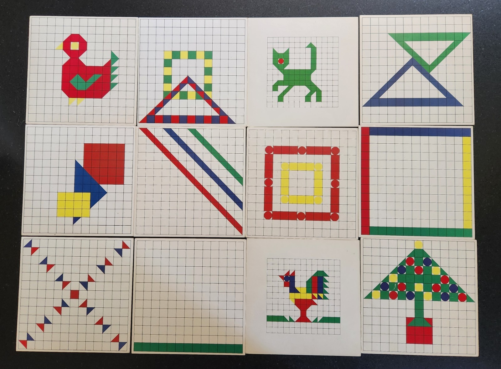 1971 Teaching Resources Visual Motor Skills Small Mosaics With Pattern Cards
