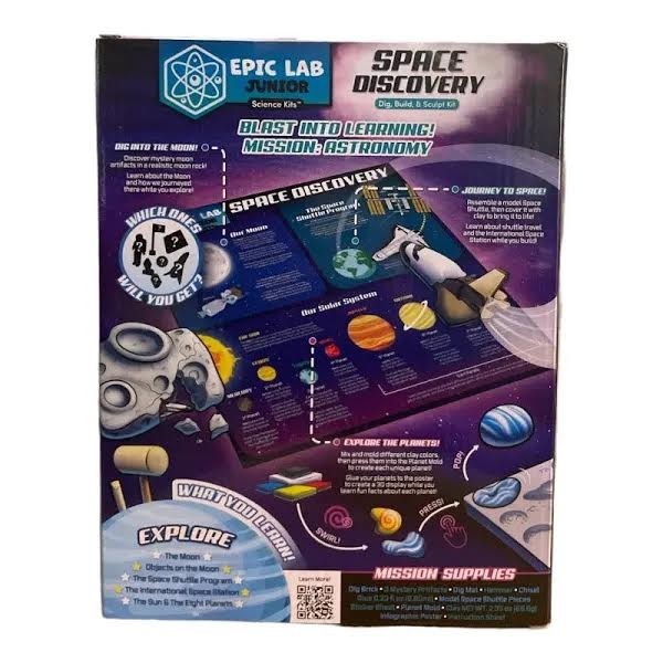 Epic Lab Junior Kids’ Space Discovery STEM Science Kit – Dig, Build & Sculpt, 6+