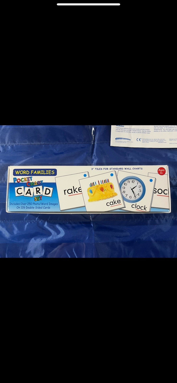 Learning Resources Standard Pocket Chart W/ Word Families Pocket Chart Card Set
