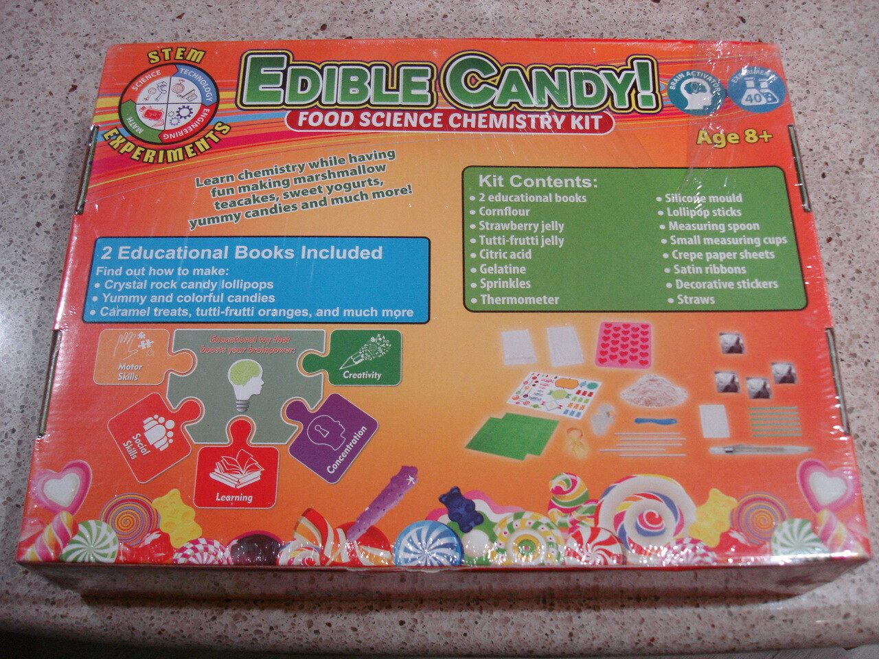 Playz Edible Candy! Food Science Chemistry Kit STEM 40 Experiments – Sealed