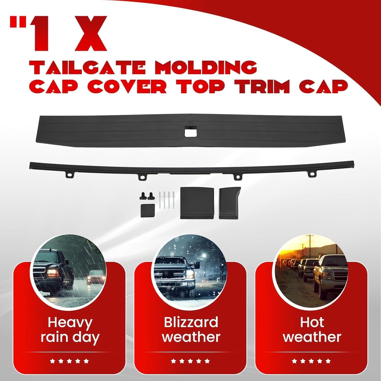 17-22 Ford F250 F350 Flex Step Tailgate Molding Top Trim Cap Cover Set FO1904134