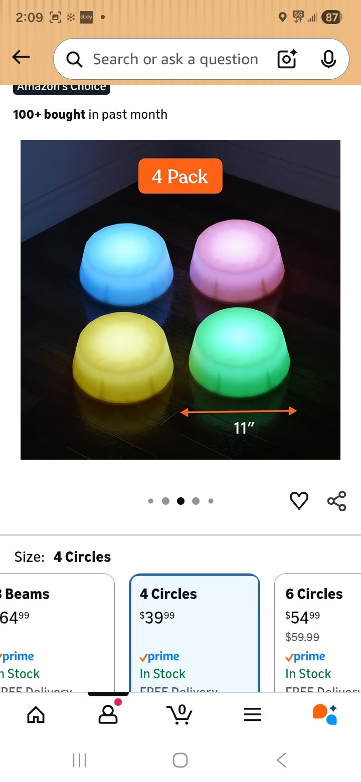 Special Supplies Liquid Gel LED Light-Up Stepping Stones -Fun Play! Set of 4 NEW