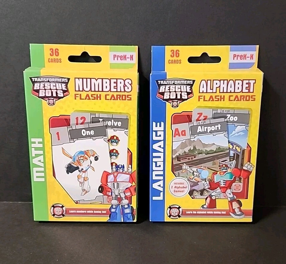 Transformers Rescue Bots: Alphabet/Numbers Learning Flash Cards PreK-K