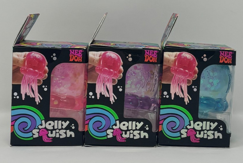 (SET OF 3) NeeDoh JELLY SQUISH Jellyfish Stress Squishy Toy Nee Doh AUTHENTIC