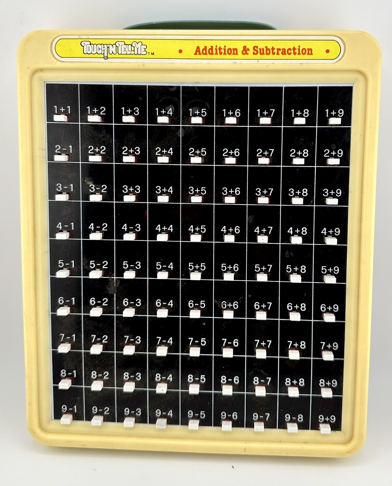 Vtg Touch ‘N Tell Me Math Addition & Subtraction Press and See Board Toy 1985