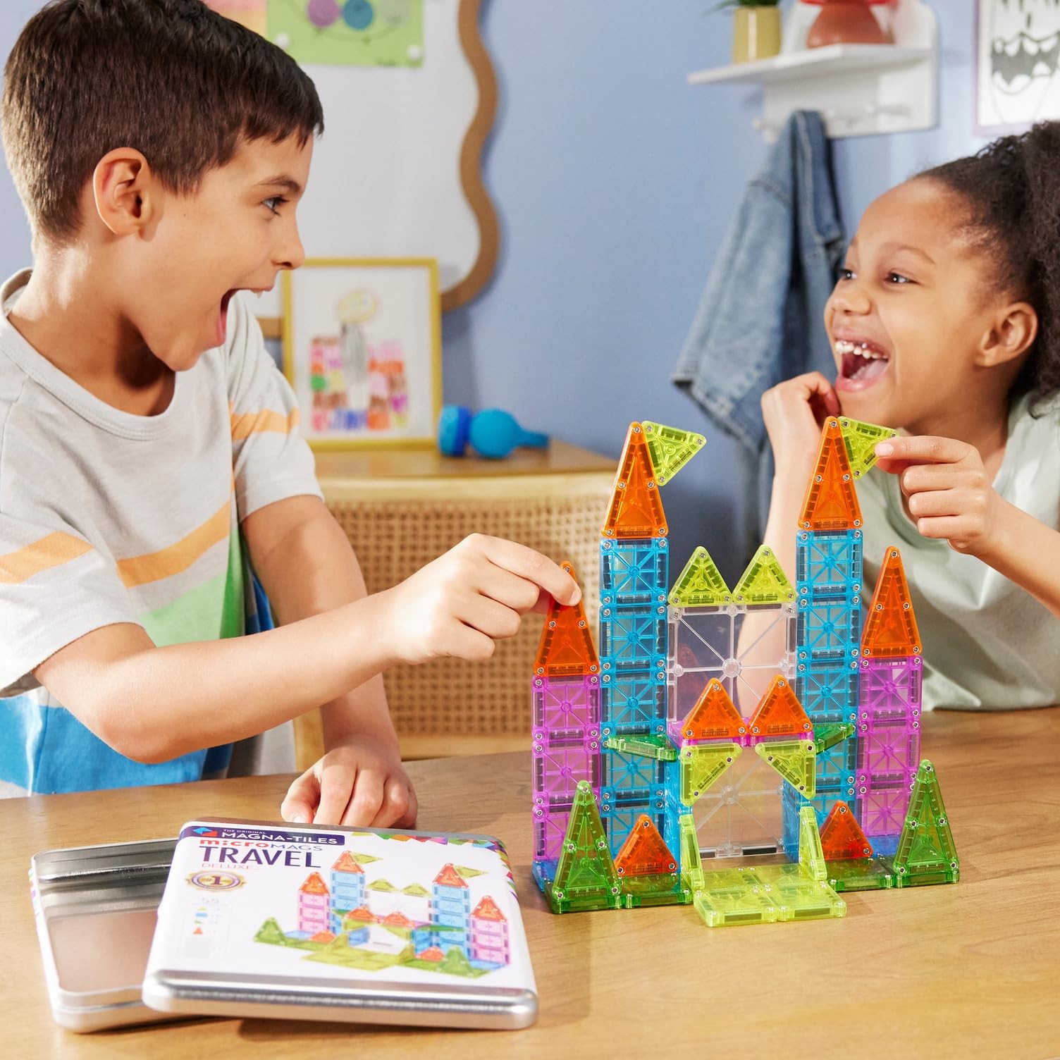 MAGNA-TILES microMAGS Travel Set Deluxe Small, Red, Blue, Yellow, Green, Etc.