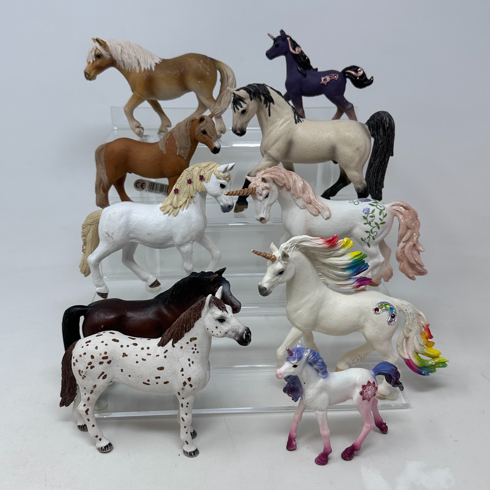 Schleich Horse Figures Lot Unicorn Foal Mare Stallion Pony Figurines Set of 10