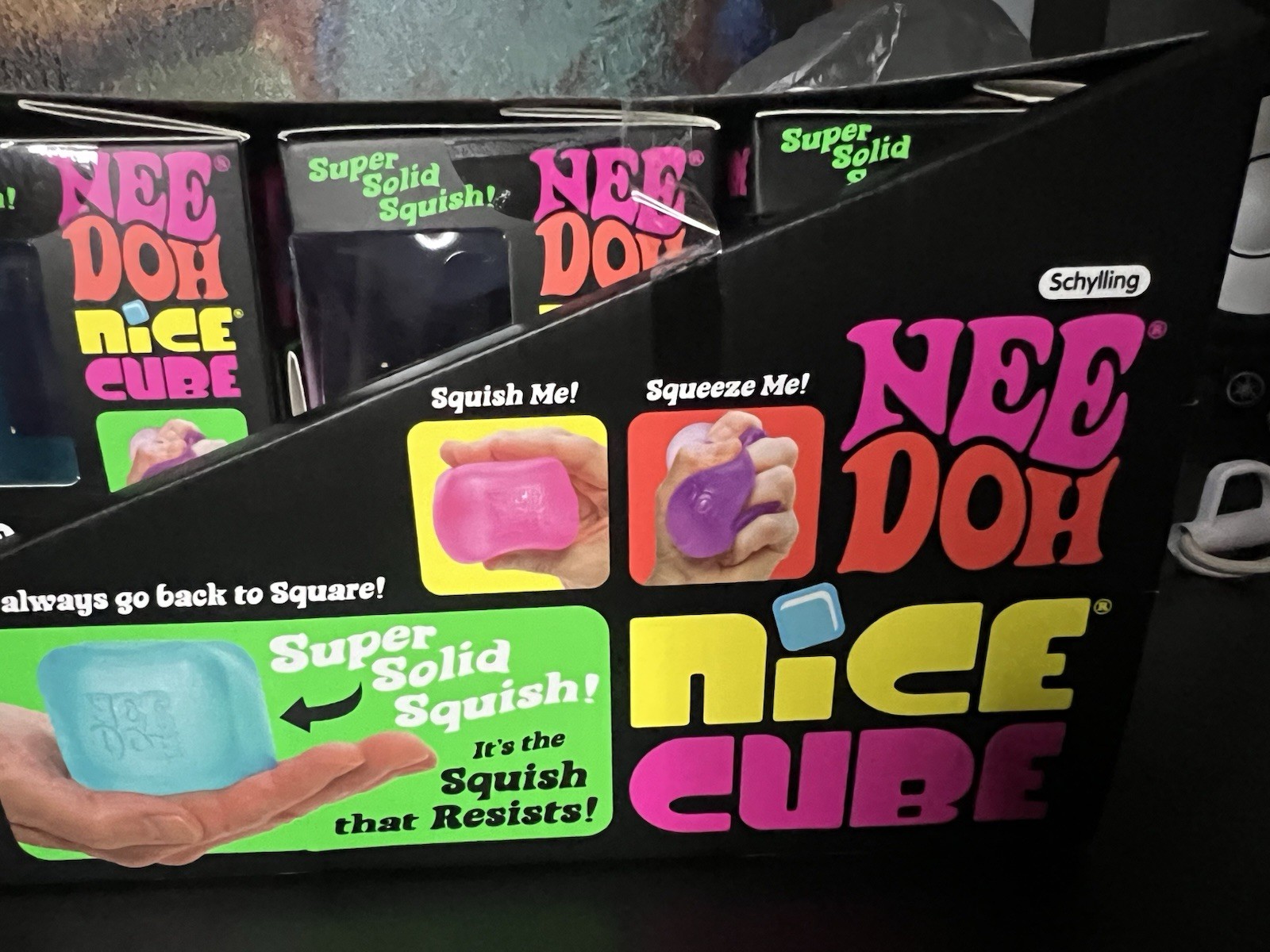 Full Case Of NeeDoh Nice Cube Display All 3 Colors Lot (12)