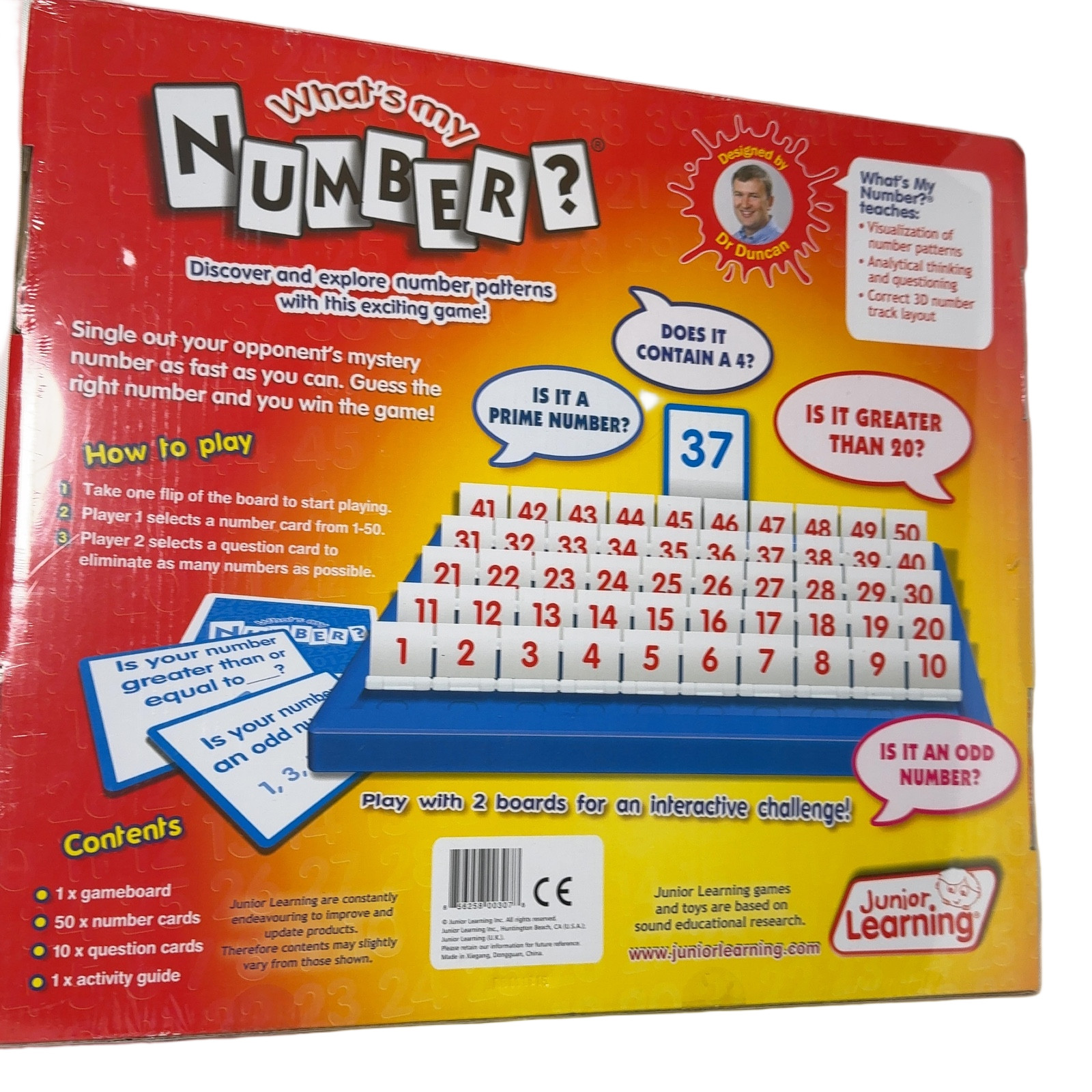 Junior Learning What’s My Number? Educational Board Game JL150 New