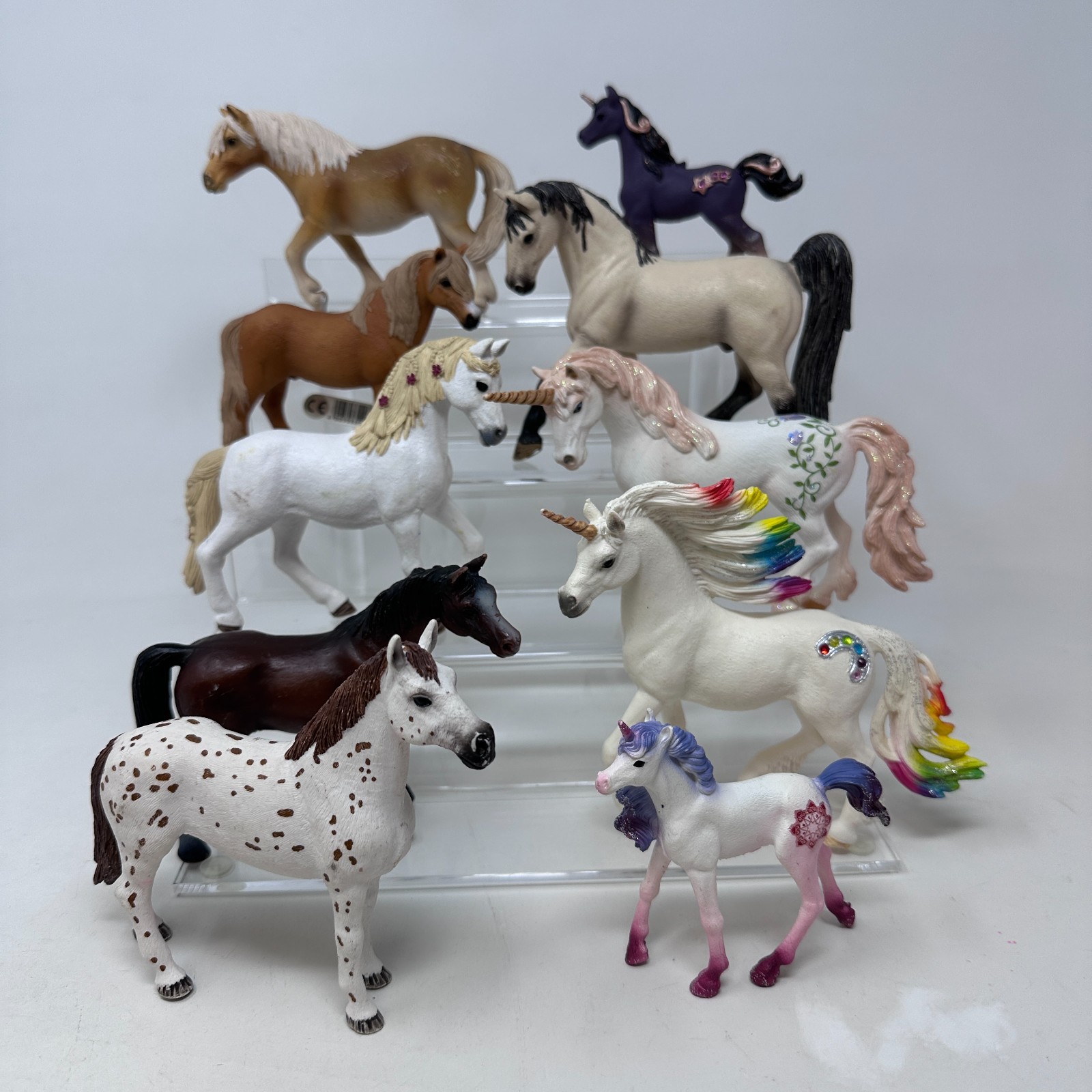Schleich Horse Figures Lot Unicorn Foal Mare Stallion Pony Figurines Set of 10
