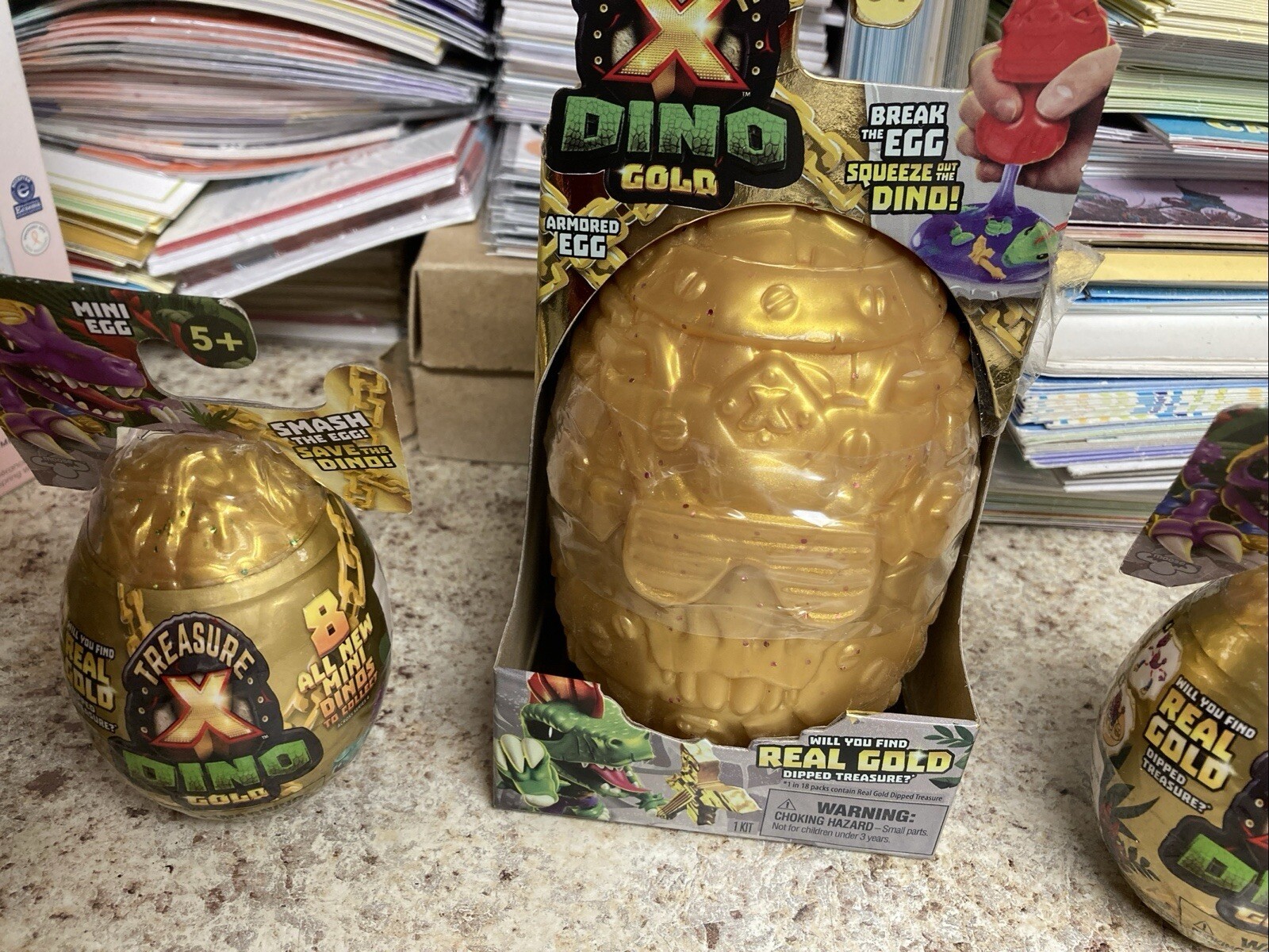 treasure x dino gold egg Plus 3 Baby Eggs Plus Gold Dig It!!! Great Gold Set!!