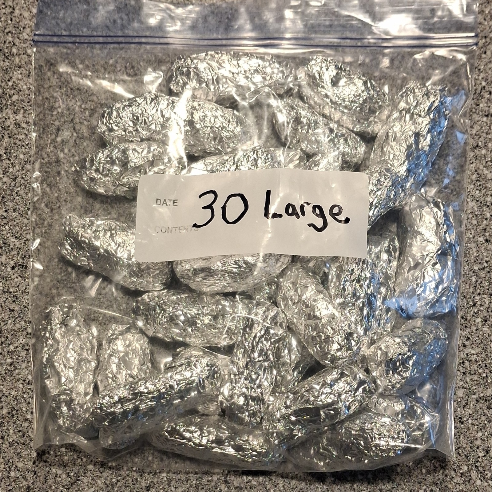 30 Large owl pellets 2 to 3 inches.