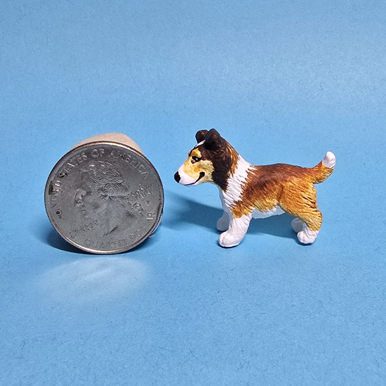 OOAK Custom Vintage Puppy In My Pocket Collie Dog Pups Toy Animal Figure -BELLA-