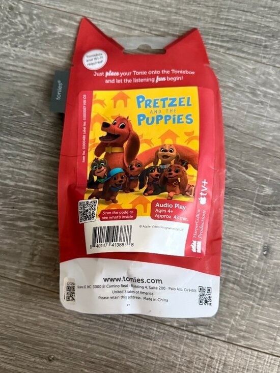 NIP Tonies Pretzel And Puppies Audio Play Character Figure for Toniebox Red New