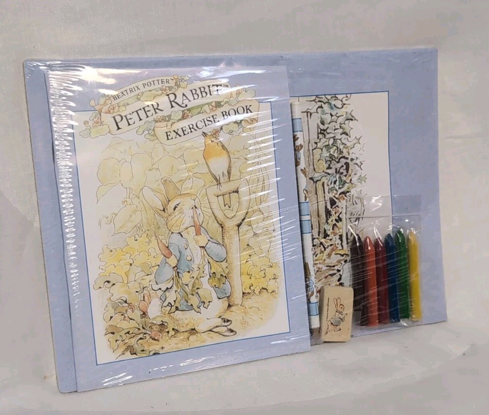 Peter Rabbit Writing Exercise Set With Tablet, Pencil, Eraser, And Book