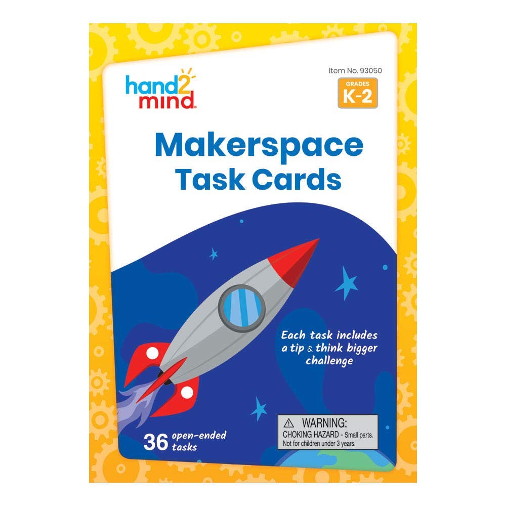Hand2Mind Makerspace Task Cards Stem Learning Cards For Kids Grade K-2 36 Stem