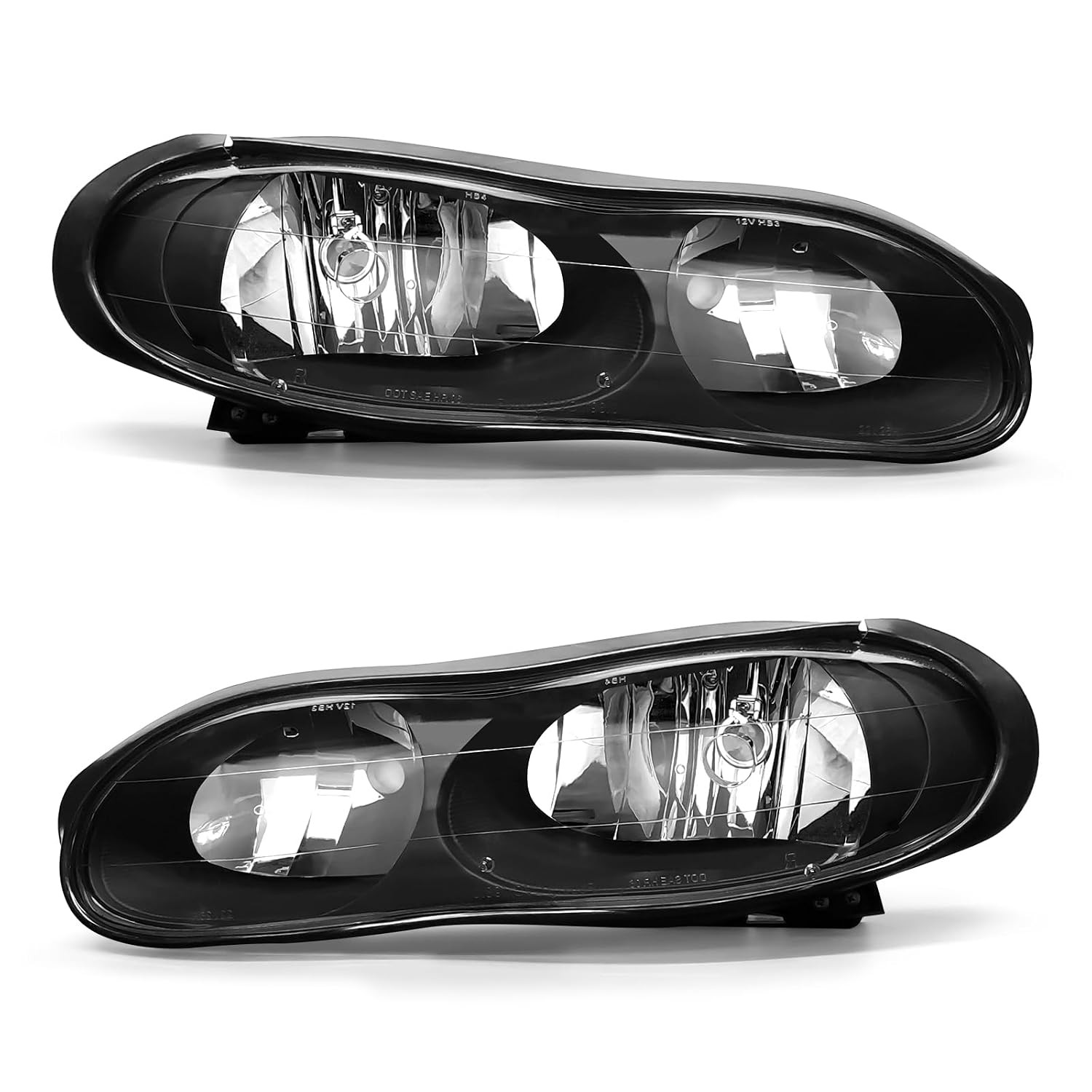 for 1998 1999 2000 2001 2002 Chevy Camaro Headlight Assembly Clear Lens Black Ho