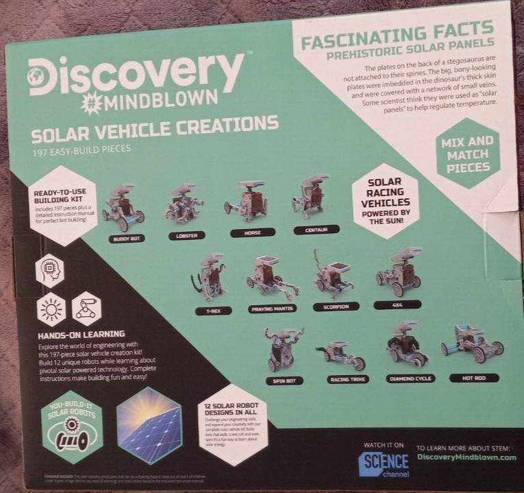 Discovery # Mindblown Solar Vehicle Creations 197 Easy Build Pieces Stem Toy