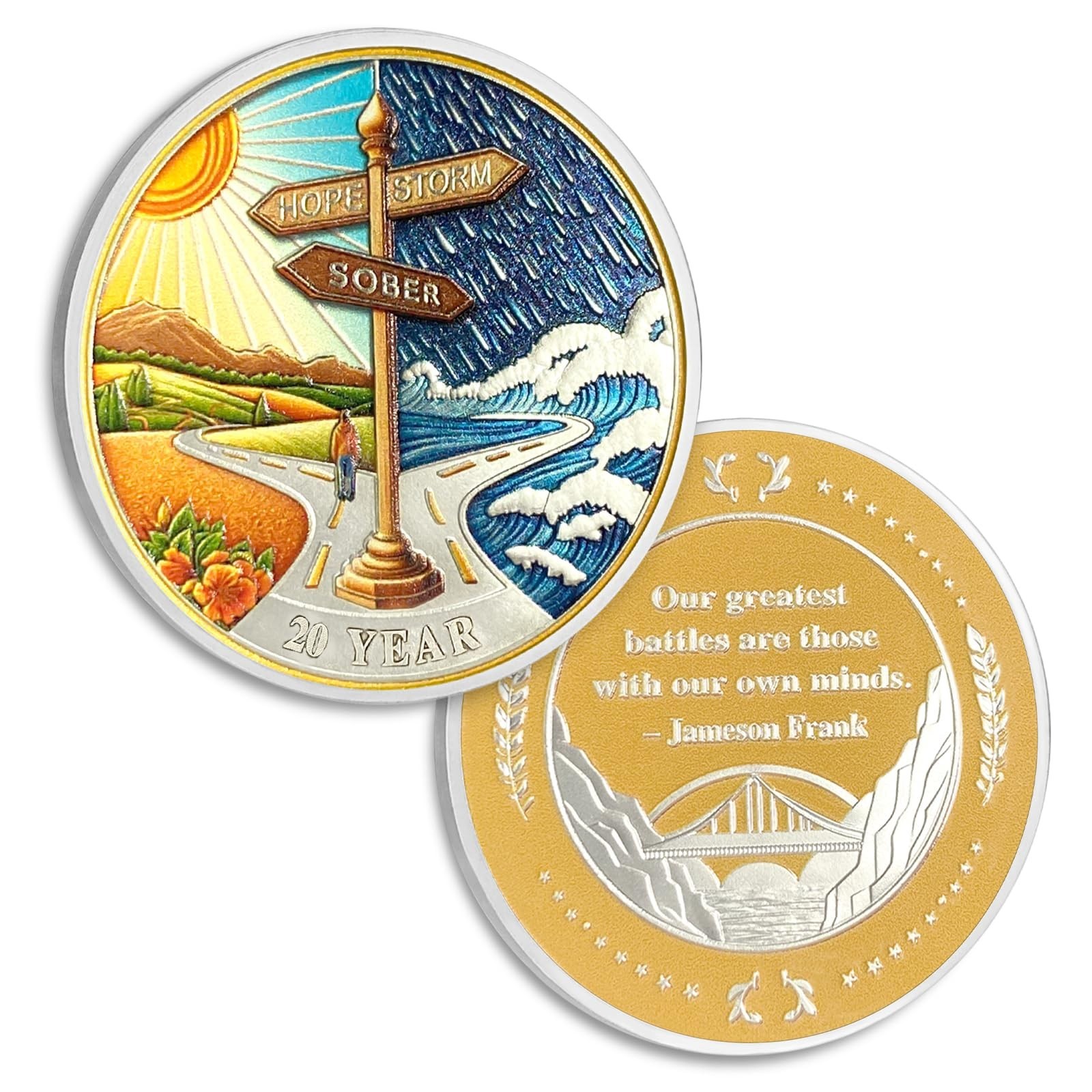 Signpost 20 Year Sobriety Coins, Toward Hope NA AA Chips and Medallions – Twe…