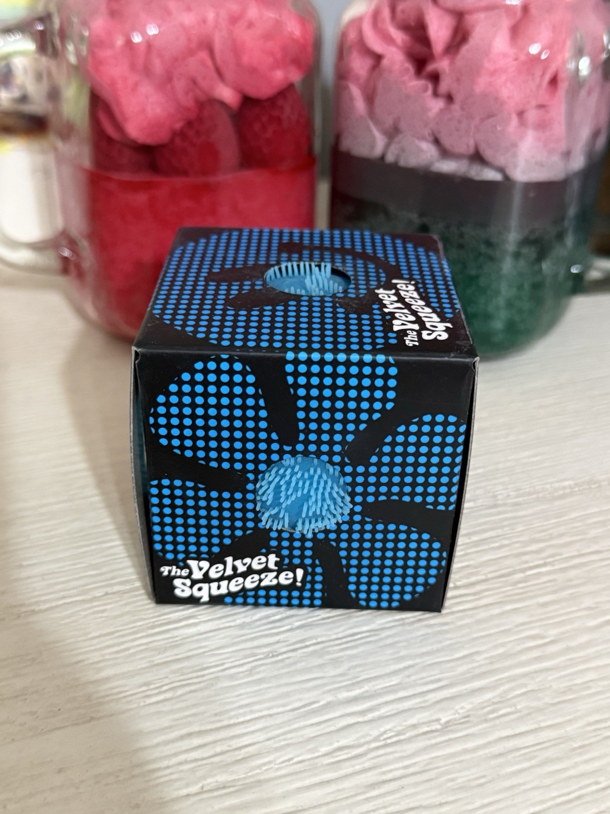 BLUE Needoh FUZZ BALL Flower Power Nee Doh Squishy NEE-DOH Fuzzball AUTHENTIC US