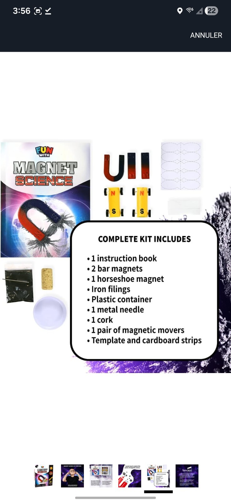 SpiceBox Magnet Science Kit Ages 8+ Bar Magnets, Horseshoe Magnet, Iron Filings