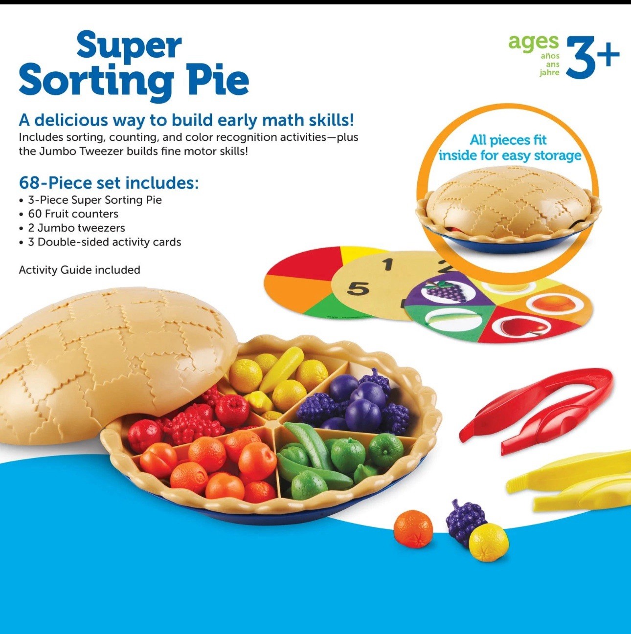 Learning Resources Super Sorting Pie, Fine Motor Toy, Play Food, Ages 3 and Up