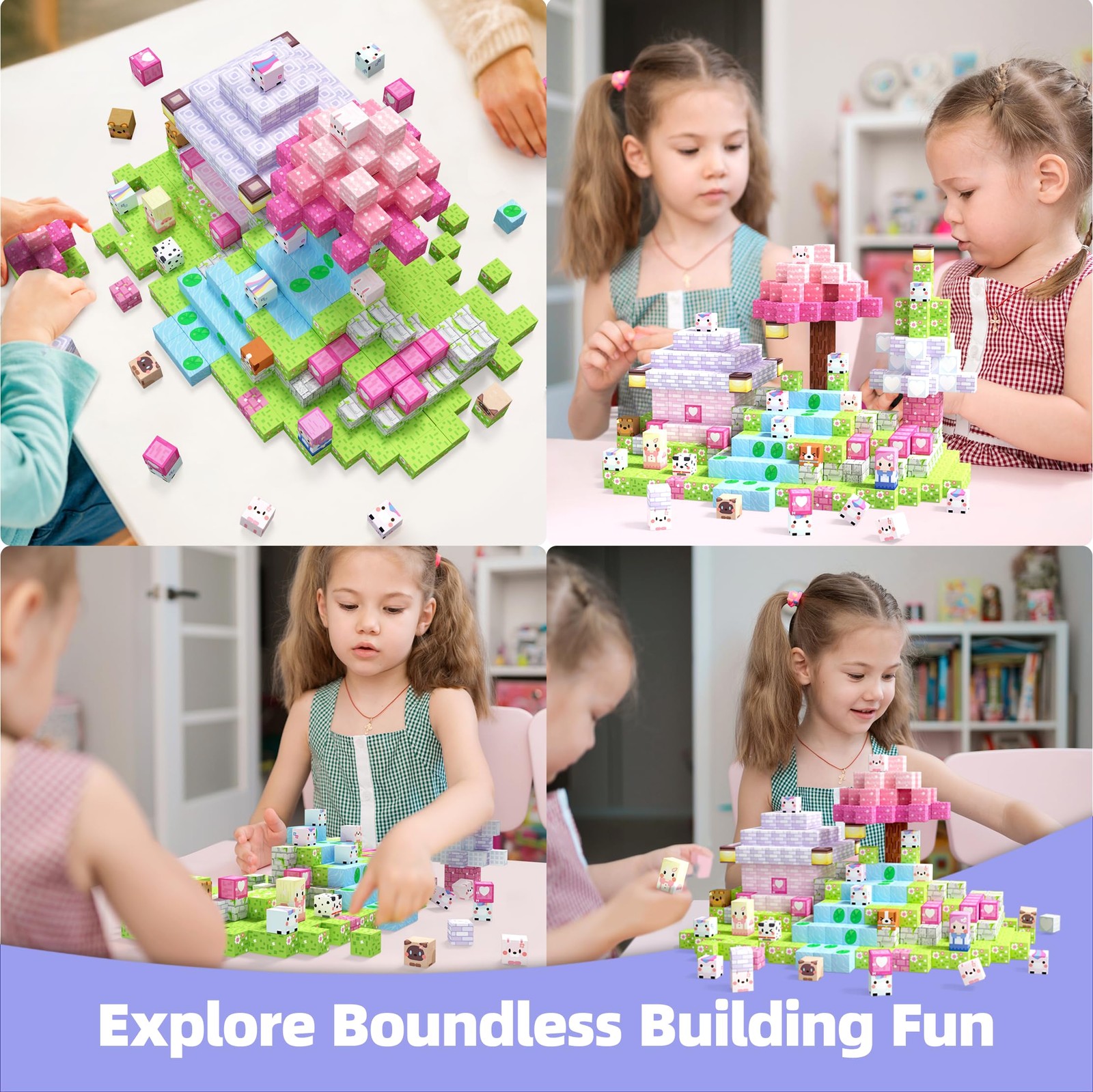 GobiDex Magnetic Blocks Kid Building Toys for 3+ Years 0.8 inch, Multicolor
