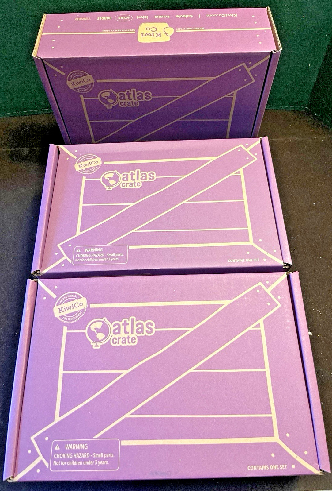 3 lot Kiwi Co Atlas Crate Kids Activity Kits NEW Open Box PERU ITALY JAPAN