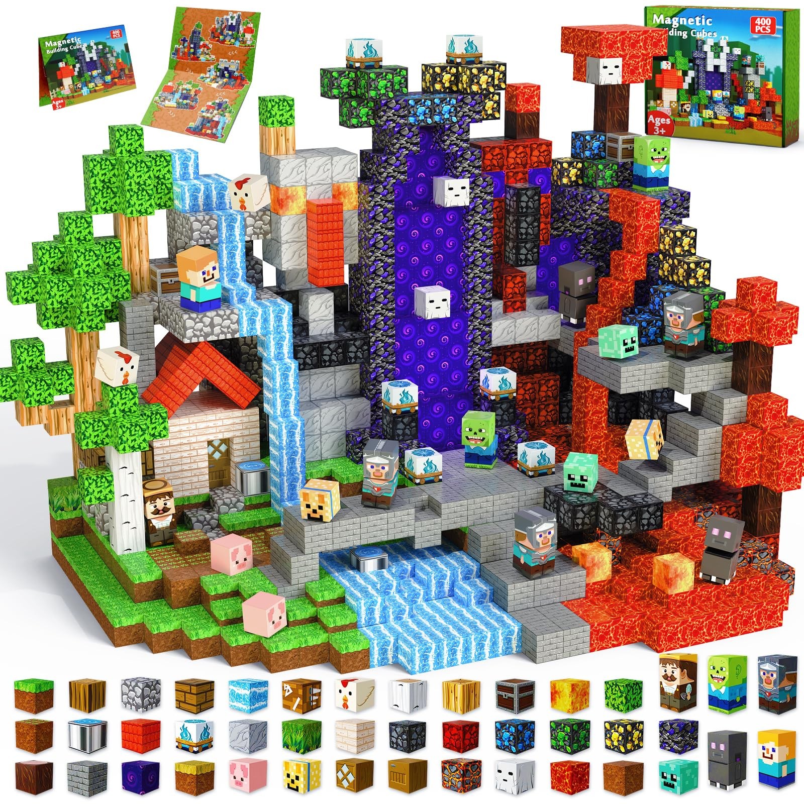 400 PCS Magnetic Blocks – Building Block for Kids, 400 pcs, Multicolor