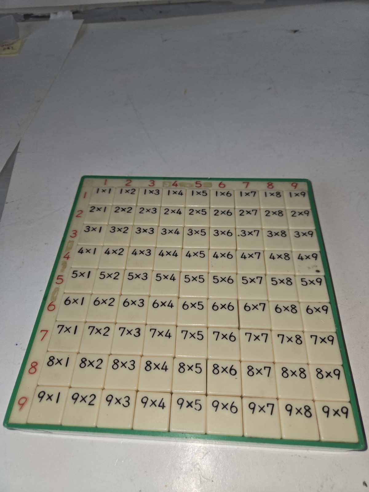 Vintage Multiplication Math Timetables Home School Push Down Square Green GL