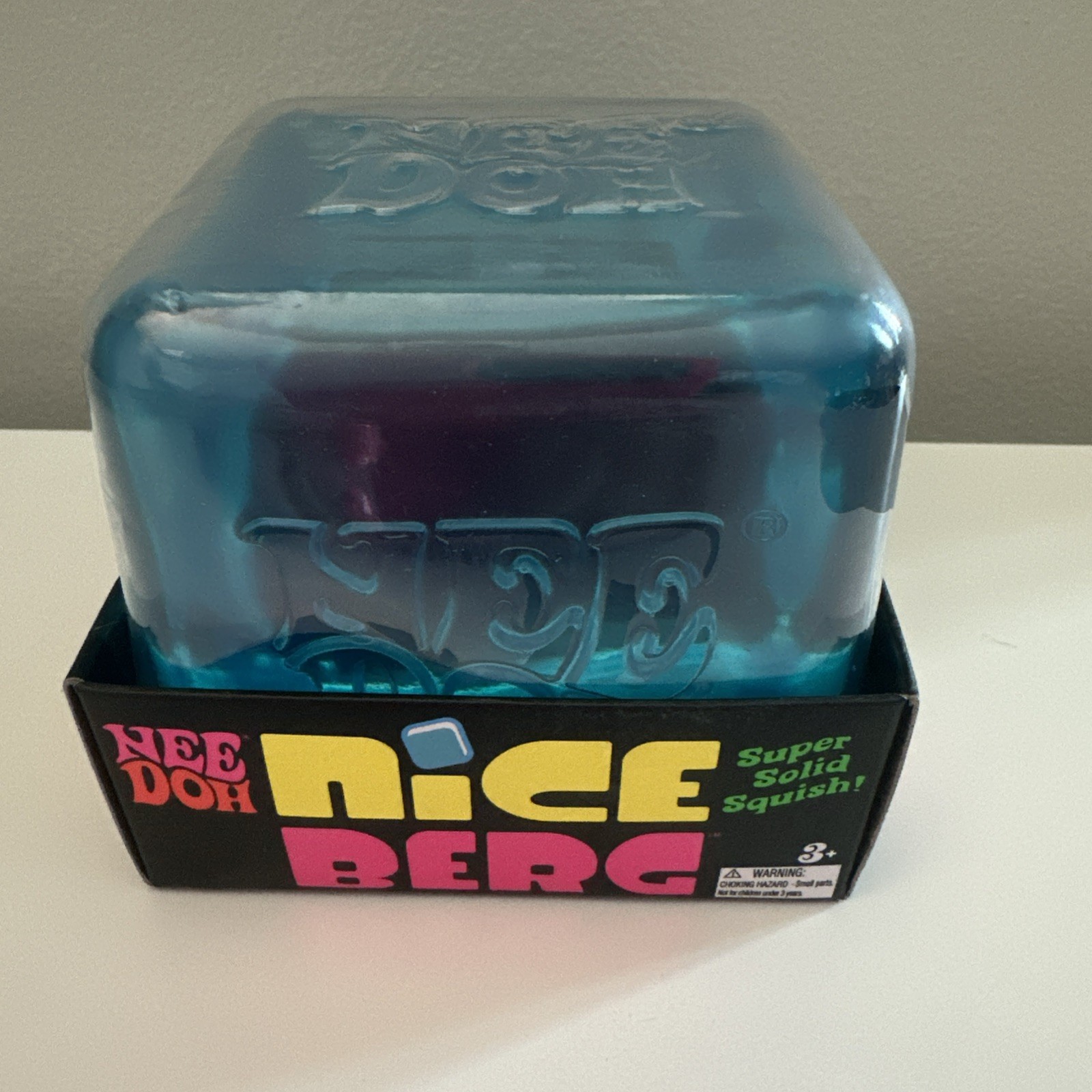 NeeDoh Nice Berg Blue XL Giant Nee Doh Niceberg Solid Squish Cube Ice Block