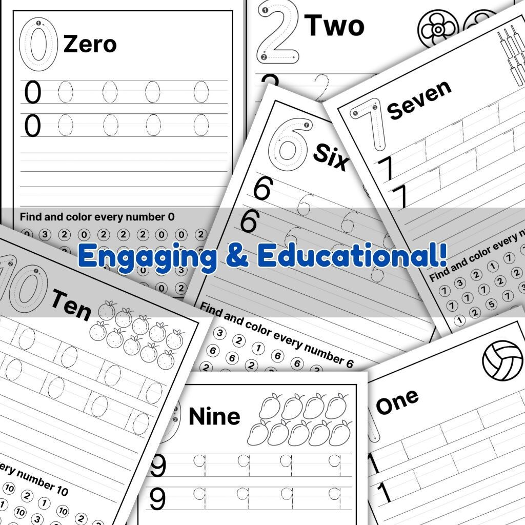 100 Printable Number Tracing & Counting Worksheets for Kids