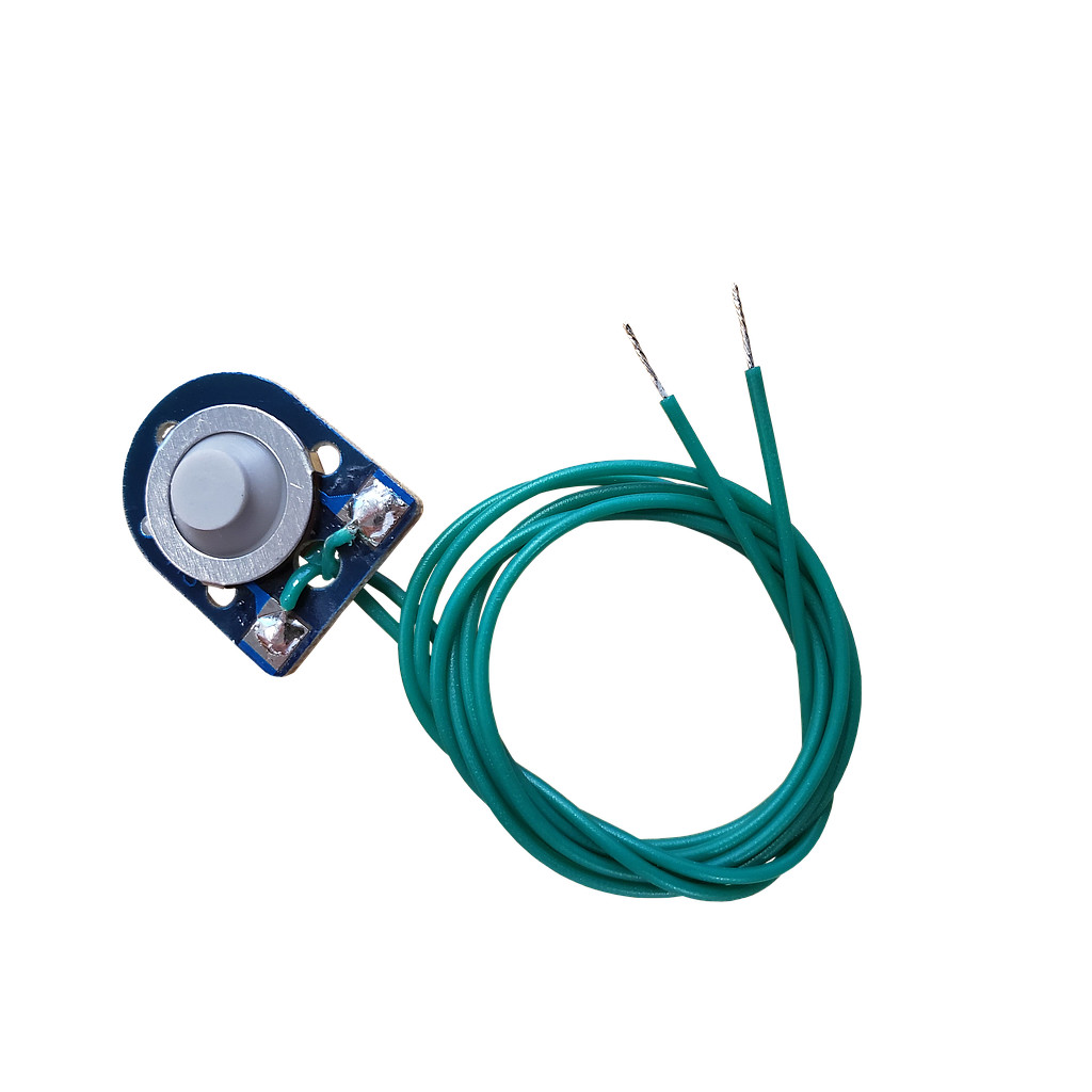 [ PUSH12W ] Momentary Push Switch – grey flat rubber button with 12 inch leads