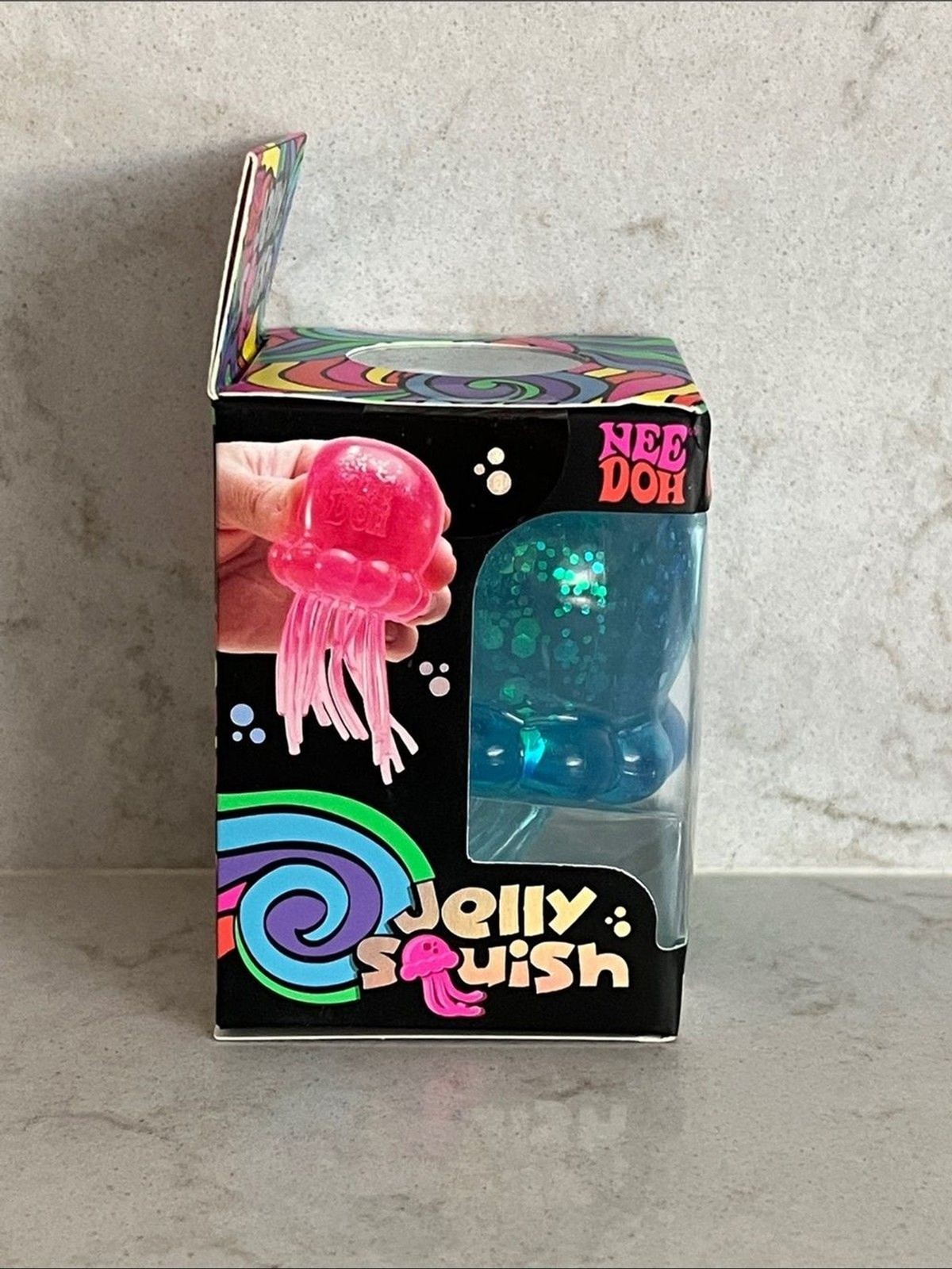 Needoh Jelly Squish Blue Jellyfish Sensory Toy Fidget New Sealed Box Authentic