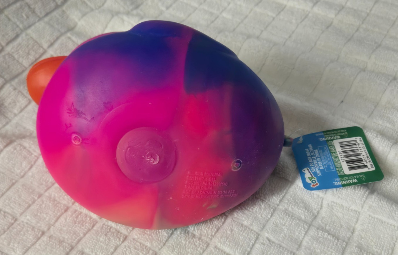 Sunny Days Viral Rainbow Jumbo Squeeezy Tye Dye Duck Squish Toy Squeezy Ducky