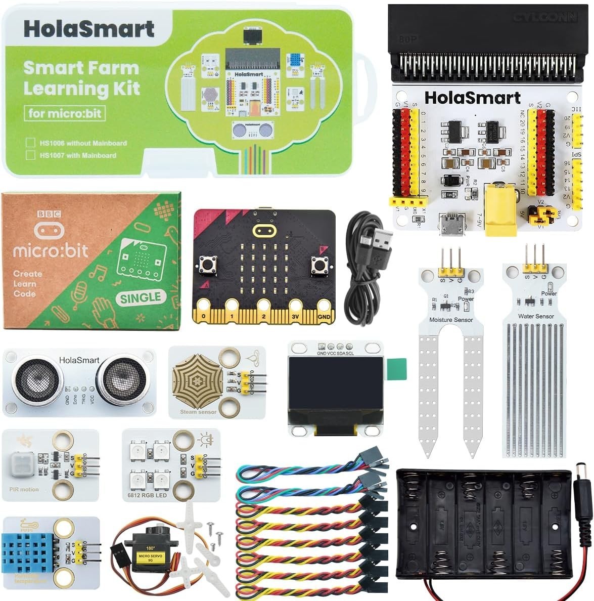 HolaSmart Smart Farm Learning Kit BBC micro:bit V2 Board STEM Coding 16 Projects