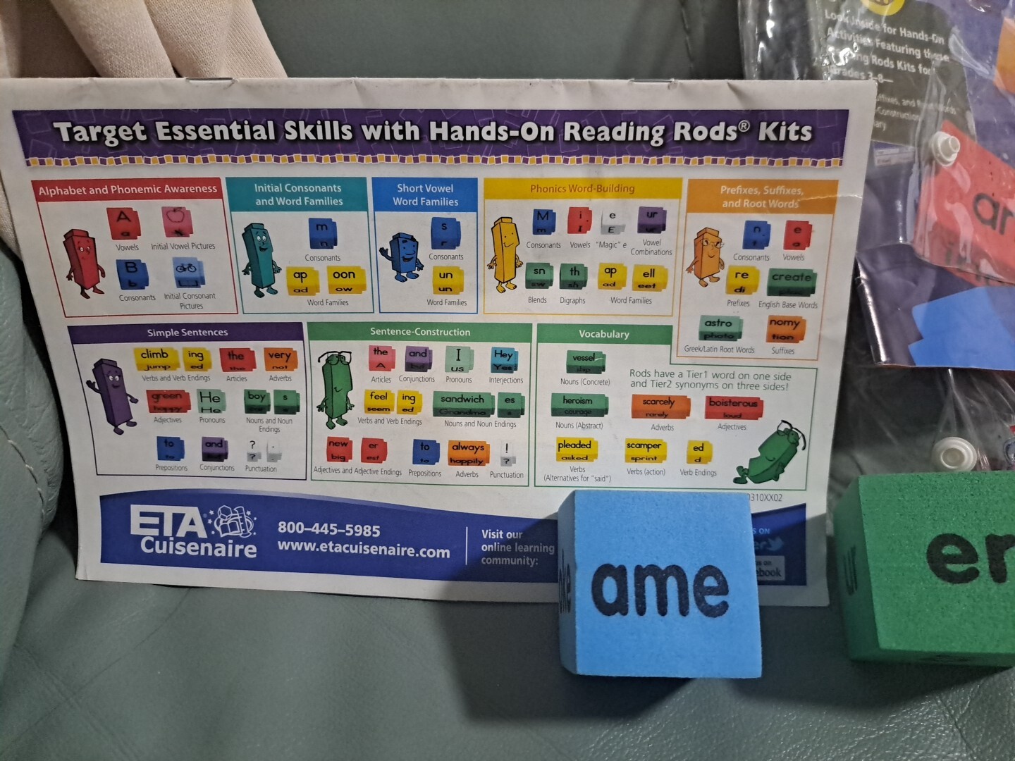 ETA Cuisenaire Reading Rods Sentence Construction Kit – ETA-60016