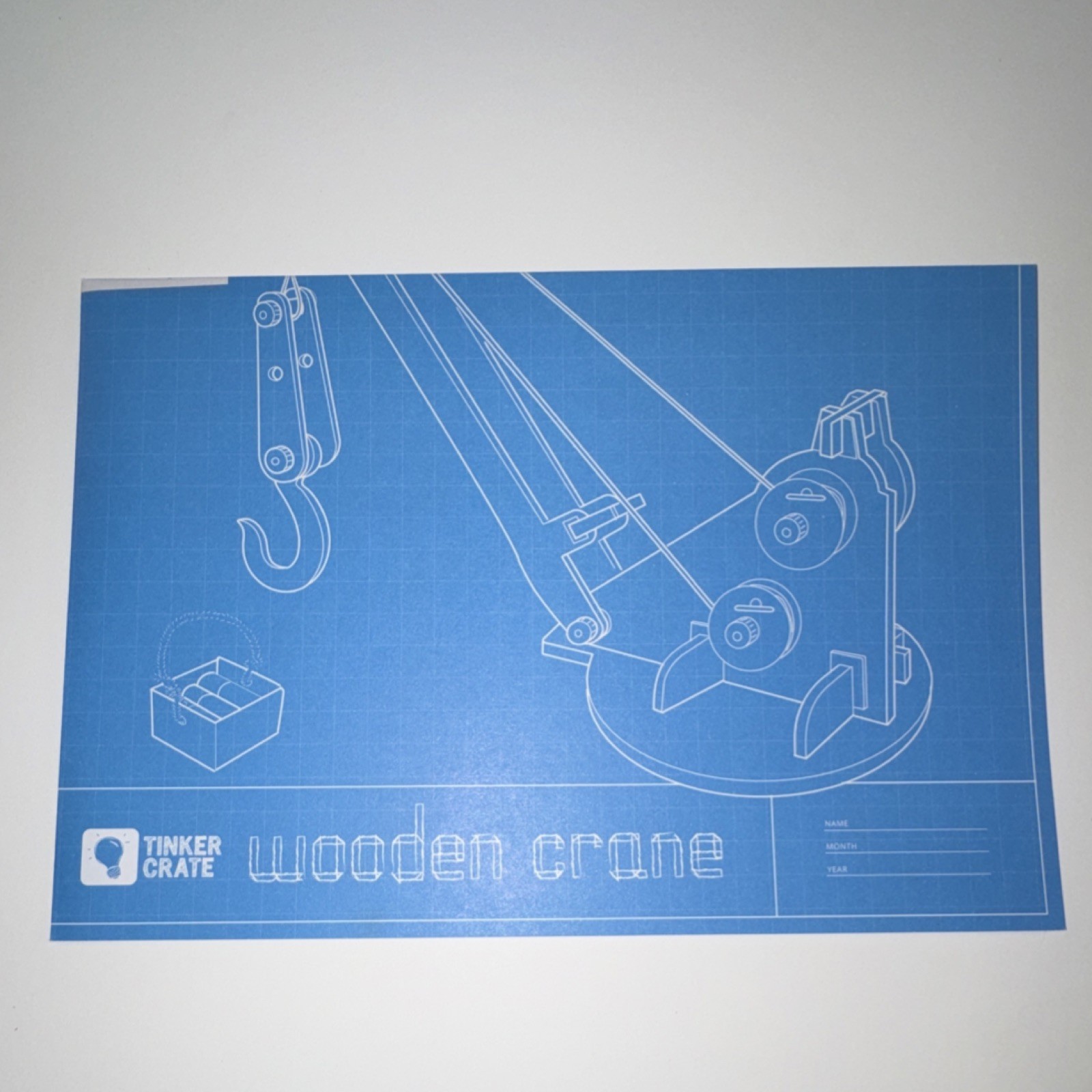 Wooden Crane Science Kit Ages 9+ Parts & Instructions KiwiCo Tinker Crate