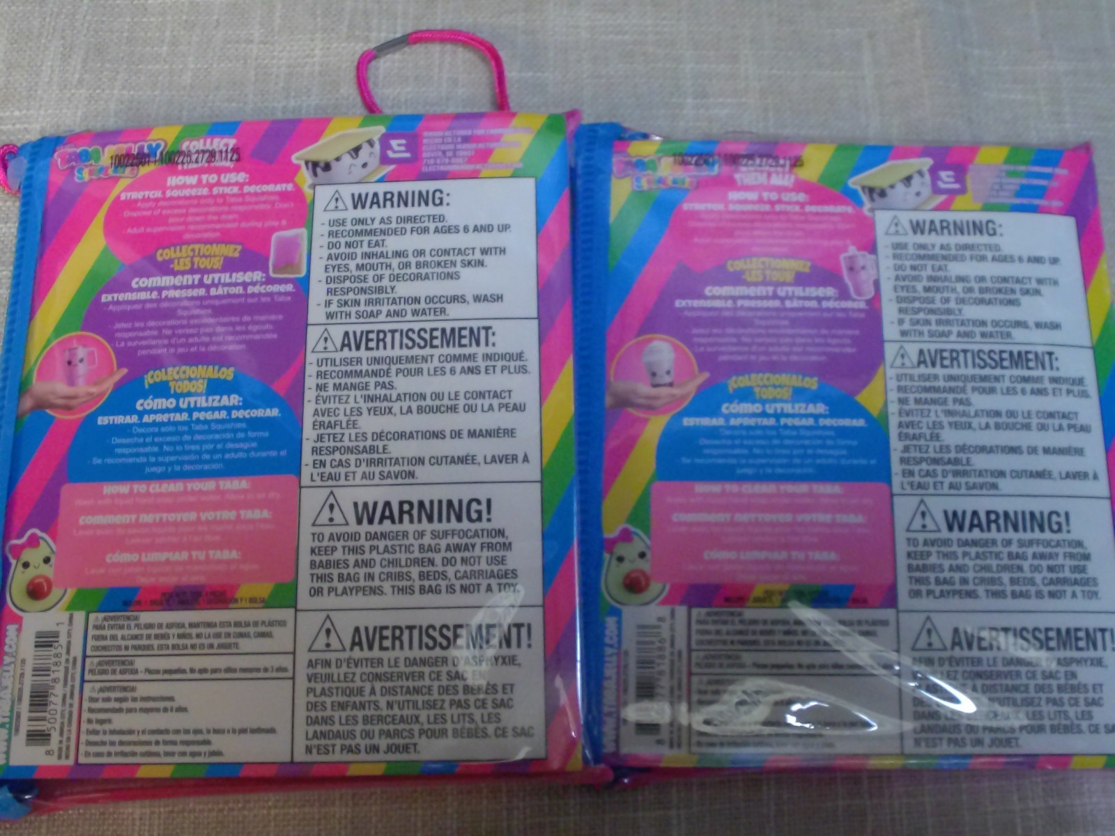 2 Taba Jelly Squeezeables PINK SHAKE AND PINK CUP Squishy, SCENTED Squeeze Toy