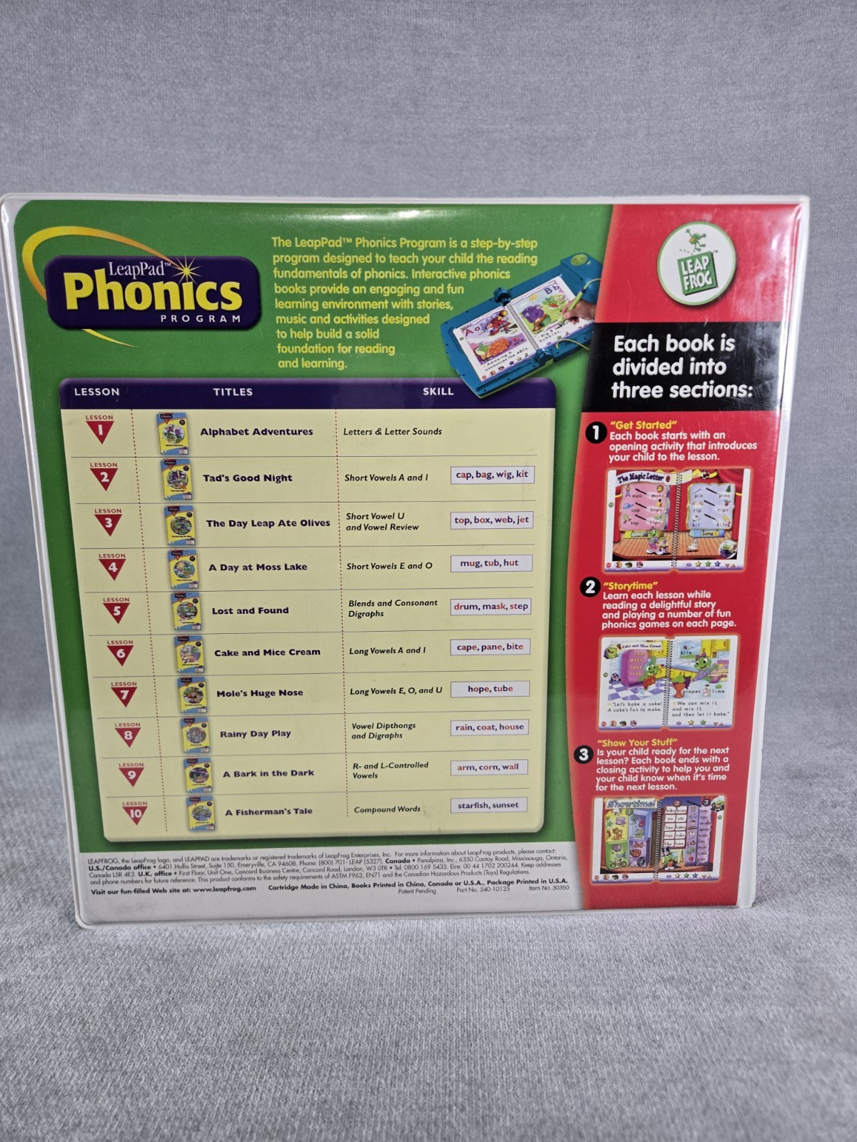 Vintage Leap Frog LeapPad Phonics 10 Book Program Pre-K to 2nd Grade w/ Inserts