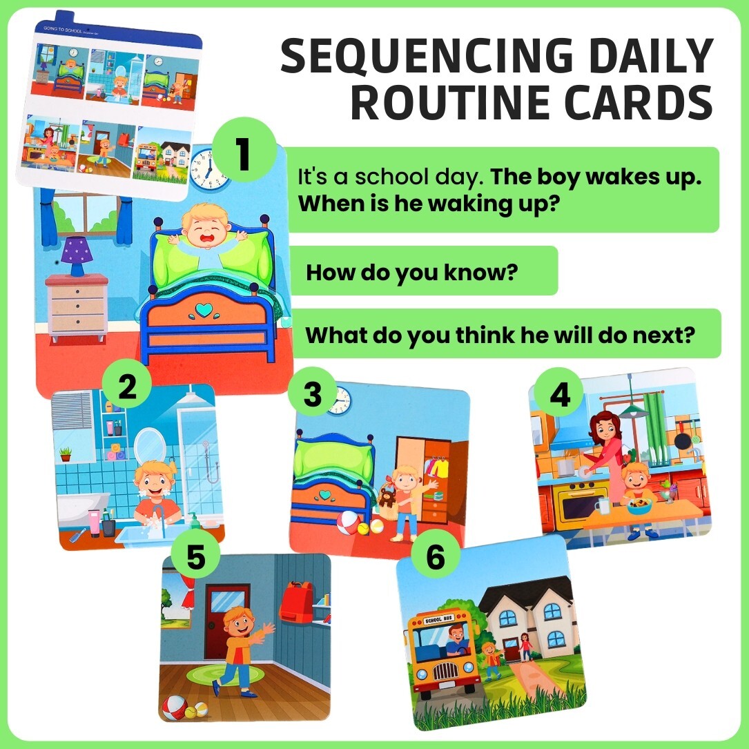 Sequence for Kids: Daily Routine Cards; Speech Therapy Material