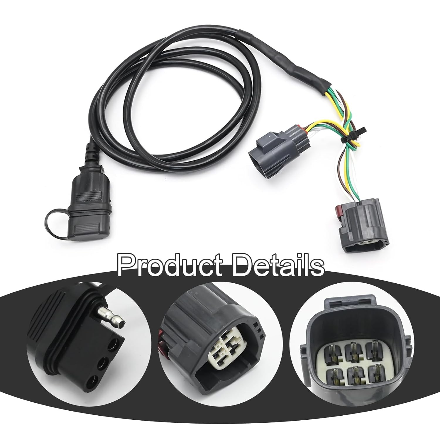 4-Pin Trailer Wiring Harness 67 Inches for Jeep Wrangler 2/4 Door 2007-20