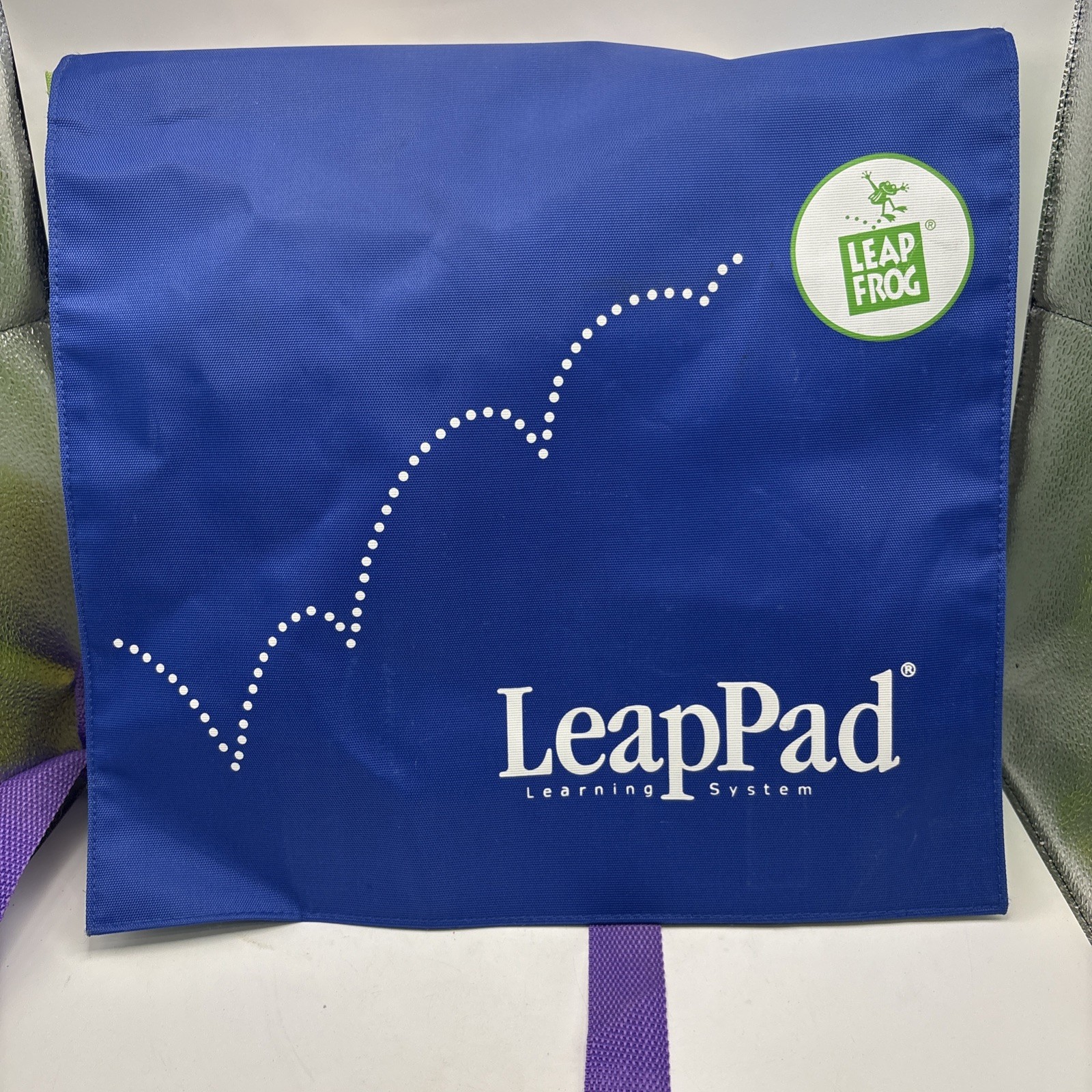 VINTAGE LeapFrog LeapPad Learning System bundle 9 Books 8 Cartridges Backpack CA