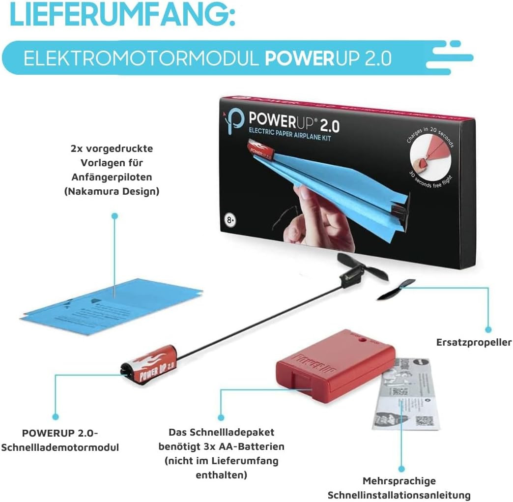 2.0 Education Kit – Motorized Paper Airplane Conversion Kit & Book Featuring 10