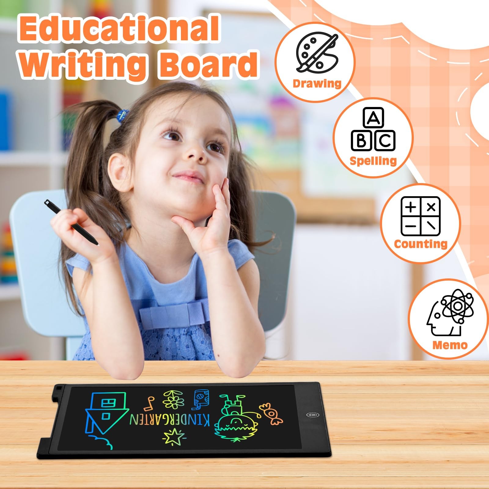 cimetech LCD Writing Tablet, Toys Gifts for 3-8 Year Old 12”, 12” Black