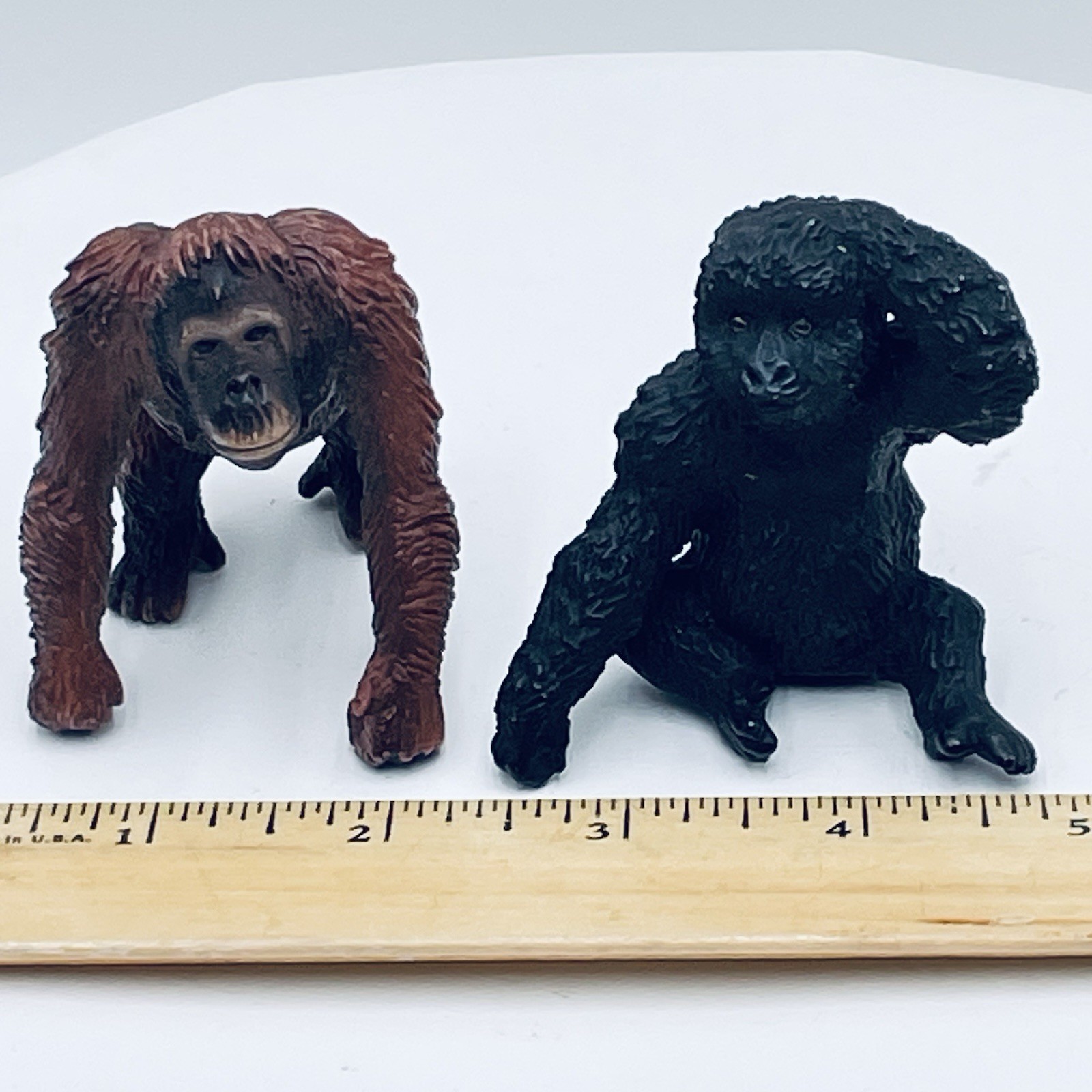 VTG Rubber Hard Plastic GORILLA ORANGUTAN Toy Figure Zoo Wild Animal Safari LOT