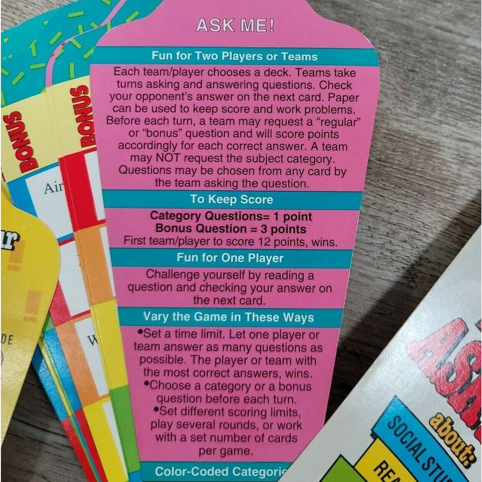 Brain Quest 90’s Game Grade 1-6 + Ask Me Trivia Math Science Social Studies Read