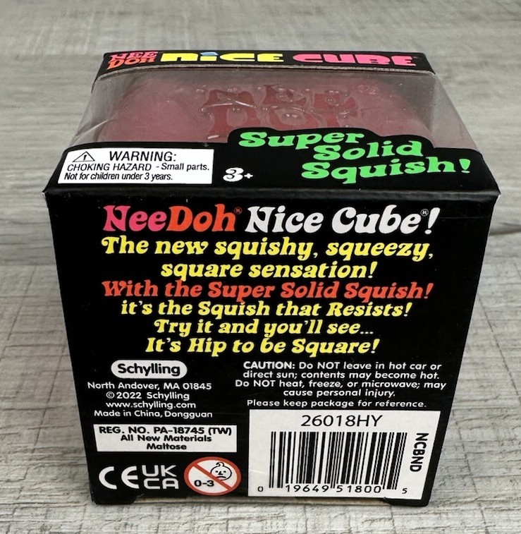 Nee Doh Nice Cube Super Solid Squish Authentic New In Packaging (Pink) 2.25”