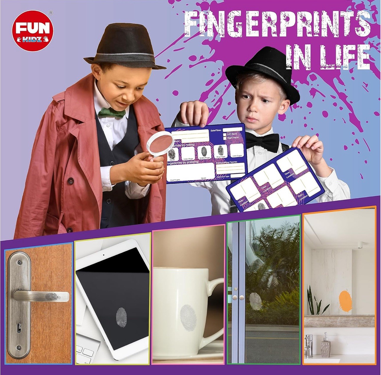 Detective Fingerprint Kit for Kids Ages 8+ FunKidz Spy Gear