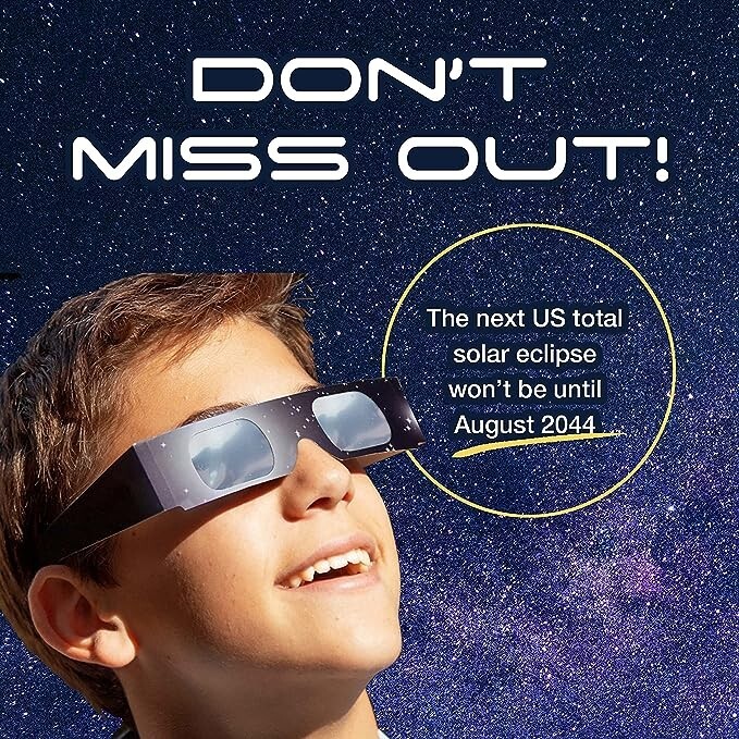 Solar Eclipse Viewing Glasses CE & ISO Certified – 100 Pairs BULK for Resellers
